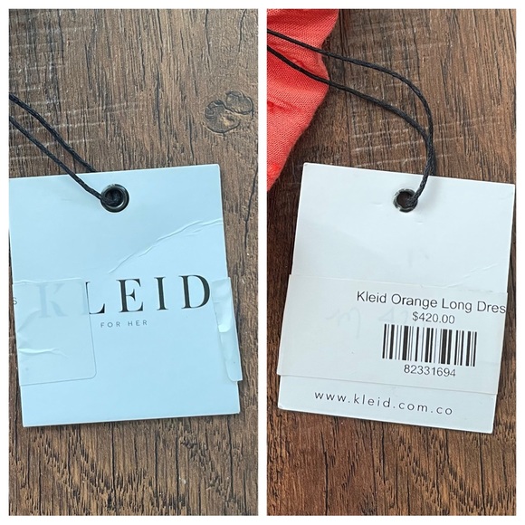 KLEID coral asymmetrical hem maxi dress, size M, NWT - Picture 14 of 16